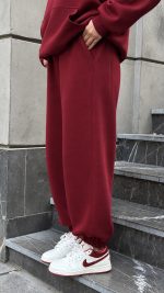 ست هودی شلوار Merlot✨ - Image 5